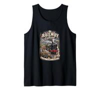British Railway Enthusiast Vintage Steam Train Trainspotter Tank Top