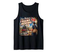 British Railway Enthusiast Vintage Steam Train Trainspotter Tank Top