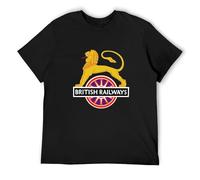British Railways Lion Facing Left Forest T-Shirt Cotton Men Summer Fashion Black Tee S