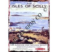 BRITISH RAILWAYS THE ISLES OF SCILLY METAL SIGN RETRO VINTAGE STYLE LARGE 12X16in 30x40cmrailway rail train shop station pub bar