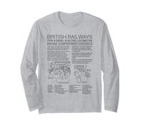 British Railways Type 4 Locomotive Driving Cab Diagram Long Sleeve T-Shirt