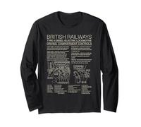 British Railways Type 4 Locomotive Driving Cab Diagram Long Sleeve T-Shirt