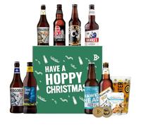 British Real Ale Hoppy Christmas Gift Set - 8 Bottle Pack - Premium UK Real Ale & Craft Beer Selection - Traditional British Beer Box - Festive Christmas Gift for Him or Her