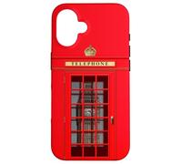 British Red Phone Box Booth Clock Landmark England UK Case for iPhone 16