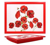 British Red Poppy Lap Tray with Cushioned Bean Bag Base, 43 x 32cm