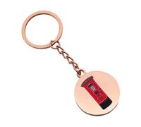 British Red Post Box Personalised Engraved Rose Gold Keyring in a Gift Pouch