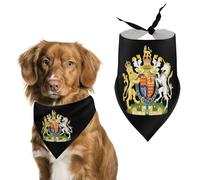 British Royal Coat of Arms England Queen Cute Dog Bandanna Scarf Printed Adjustable Triangle Pet Kerchief for Dogs And Cats