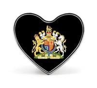 British Royal Coat of Arms England Queen Cute Lapel Pins Heart Brooch Tie Suit Dress Accessories for Men Women Wedding Birthday