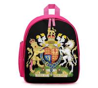 British Royal Coat of Arms England Queen Print Mini Backpack Cute Small Travel Daypack Purse with Adjustable Straps for Women Men