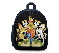 British Royal Coat of Arms England Queen Print Mini Backpack Cute Small Travel Daypack Purse with Adjustable Straps for Women Men