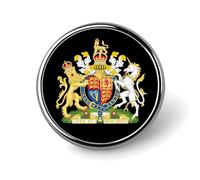 British Royal Coat of Arms England Queen Round Brooch Pin Lapel Pins Tie Suit Dress Accessories Wedding Birthday Gifts for Men Women