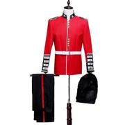 British Royal Guard Cosplay Costume William Soldiers Cosplay Uniform Set with Cap British Red Suit for Royalty Cosplay