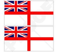 British Royal Navy Flag Naval White Ensign UK 4" (100mm) Vinyl Bumper Stickers, Decals x2