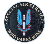 British SAS Special Air Service Who Dares Wins Military Sign Plaque 24cm x 24cm