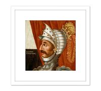 British School William The Conqueror 8X8 Inch Square Wooden Framed Wall Art Print Picture with Mount Artery8 White One Size