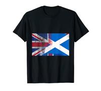 British Scottish Half Scotland Half UK Flag Shirt T-Shirt