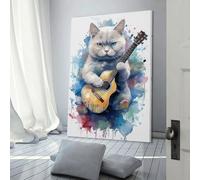 British Short Hair Cat Wall Decor Poster Giclee Canvas Prints Modern Wall Art Picture Wall Hanging for Home Decorations 12x18inch(30x45cm)