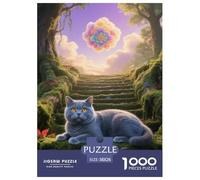 British Shorthair, 1000-piece Jigsaw, Fun Family Activity And Brain Training, Great for Presents Or Artistic Display, Suitable for Ages 8+, Pet Cat, 38x26cm/1000pcs
