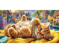 British-Shorthair 1000 Pieces Jigsaw Puzzles Recycled Paper Fun and Challenging Family Game Puzzle Game Great Gift Idea for Decompression 38x26/1000pcs