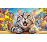 British-Shorthair 1000 Pieces Jigsaw Puzzles Recycled Paper Fun and Challenging Family Game Puzzle Game Great Gift Idea for Decompression 38x26/1000pcs