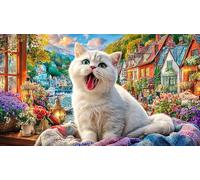 British-Shorthair 1000 Pieces Recycled Paper Jigsaw Puzzle Impossible Hard Difficult Educational Games Great Gift Idea for Adults and Kids Age 12 Years Up 38x52/1000pcs