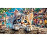 British-Shorthair 1000 Pieces Recycled Paper Jigsaw Puzzle Impossible Hard Difficult Educational Games Great Gift Idea for Adults and Kids Age 12 Years Up 38x52/1000pcs