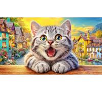 British Shorthair 1000 Pieces Recycled Paper Puzzle - Great Gift Idea Challenging Home Activity for Adults 38x26/1000pcs
