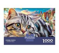 British Shorthair 1000 Pieces Sturdy Cardboard Classic Jigsaw Puzzle Wild for Jigsaw Puzzle Collectors, Logic Skill Puzzle, Party Puzzle Game, Best Gift for Puzzle Lovers 38x26cm/1000pcs