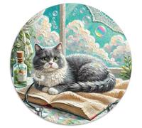 British Shorthair Blue Cat 1000pc Circular Jigsaw with Pet Cat, Tricky And Engaging, Great for Living Room Tabletop Fun, Perfect for Family Bonding 1000pcs (67.5x67.5cm)