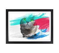 British Shorthair Cat 3 V2 Framed Print | A2 Black Framed Wall Art | Ready to Hang | Modern Flag Picture | Living Room Bedroom Lounge Office