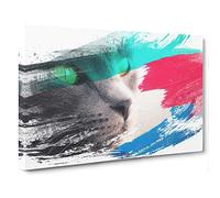 British Shorthair Cat 5 V2 Canvas Print | Gallery Wrapped 30mm Frame Wall Art | 30x20 inches | Ready to Hang | Modern Animals Picture | Living Room Bedroom Lounge Office