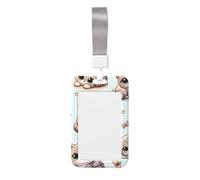 British-Shorthair-Cat Abs Vertical Id Badge Holder, Name Badge with Clear Scanning Film
