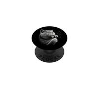 British Shorthair Cat Blowing Wishes Funny Dandelion PopSockets Adhesive PopGrip