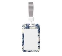 British-Shorthair-Cat-Kawaii Abs Vertical Id Badge Holder, Name Badge with Clear Scanning Film