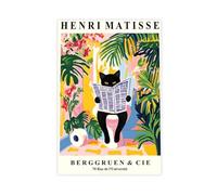 British Shorthair Cat on A Toilet Matisse Bathroom Canvas Poster Bedroom Decor Landscape Office Room Decor Gift 16" L X 24" W