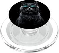 British Shorthair Cat with Sunglasses Lover Owner Kitten PopSockets PopGrip for MagSafe