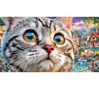 British-Shorthair Jigsaw Puzzle 1000Pc Recycled Paper Impossible Hard Difficult Educational Game Decompression Great Gift Idea 38x52/1000pcs