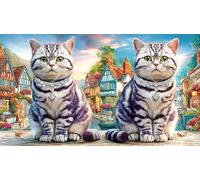 British-Shorthair Jigsaw Puzzle 1000Pc Recycled Paper Impossible Hard Difficult Educational Game Decompression Great Gift Idea 38x52/1000pcs