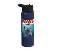 British Shorthair Paws Parody - Cat Chasing Mouse Cat Lovers Stainless Steel Insulated Water Bottle