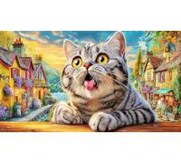 British-Shorthair Puzzle for Adults Kids 1000Pc Recycled Paper Puzzle Game Educational Games for Home Activity & Fun Present Great Gift Idea 38x52/1000pcs