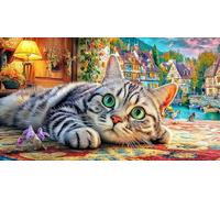 British-Shorthair Recycled Paper Jigsaw Puzzles 1000Pc Educational Games Fun and Challenging Family Game Great Gift Idea for Decompression 38x26/1000pcs