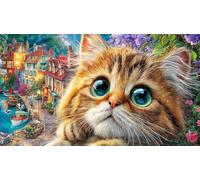 British-Shorthair Recycled Paper Jigsaw Puzzles 1000Pc Educational Games Fun and Challenging Family Game Great Gift Idea for Decompression 38x52/1000pcs