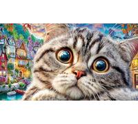British-Shorthair Recycled Paper Jigsaw Puzzles 1000Pc Educational Games Fun and Challenging Family Game Great Gift Idea for Decompression 38x26/1000pcs