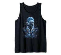 British Shorthair Three Cats Howling At The Moon Tank Top