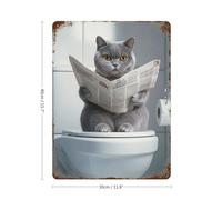 British Shorthair Wall Art_ Funny Bathroom Decor_ British Shorthair in Toilet_ Cat Art_ British Shorthair Gift_ -1_2Wall Decor Art Metal Tin Poster Modern Bar Decorations40x30cm