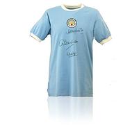 British Sports Museum Marsh, Tueart & Doyle Hand Signed Manchester City 1970's Retro Shirt Unframed AFTAL