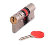 British Standard Fortress 3 * 6 Pin Euro Profile Double Door Cylinder - High Security Anti-Snap, Anti-Pick & Anti-Bump Lock - PAS 24 & BS EN 1303 Certified - Timber (45mm/55mm)