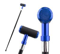 British Style Black Blue Hammer Handle Walking Stick, Elegant Straight Cane for Men Women Cosplay Costume Prop