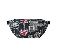 British Style England Elements Sports Chest Bag for Men and Women, Bumbag Travel Chest Rig for Running, Hiking, Cycling, Workouts