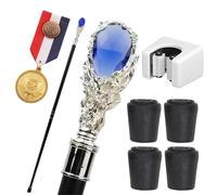 British Style Gem Scepter Hiking Cane Decorative Jeweled Walking Stick for Men Women Lightweight Aluminum Alloy Handmade Sturdy(Blue)